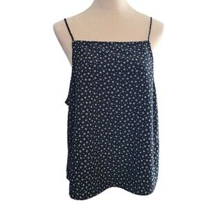 Levi's Womens 1X Black White Floral Print Halter Top Back Key Hole Ties Beachy